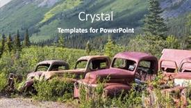  Presentation with summer time - Slide deck with array-of-abandoned-rusty-post background and a gray colored foreground