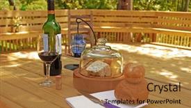  Presentation with red wine cheese - Audience pleasing theme consisting of array of cheese artisan breads backdrop and a  colored foreground