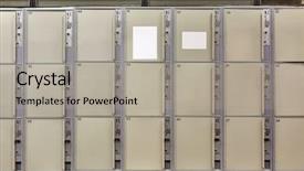  Presentation with array - Colorful slide deck enhanced with array of safety lockers backdrop and a light gray colored foreground