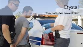  Presentation with car dealer - Cool new presentation theme with arrest - police officers arresting drog dealer backdrop and a light blue colored foreground