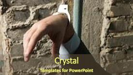  Presentation with handcuffed - Audience pleasing PPT theme consisting of entrapment - arrested man with handcuffed hand backdrop and a tawny brown colored foreground