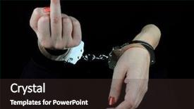  Presentation with jail - Theme enhanced with arrested woman background and a tawny brown colored foreground