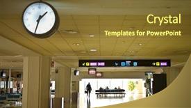  Presentation with waiting room furniture - Colorful theme enhanced with arrival board - clock in waiting room backdrop and a  colored foreground
