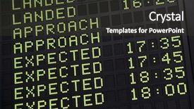  Presentation with departure board - Beautiful PPT theme featuring arrival-departure board backdrop and a tawny brown colored foreground