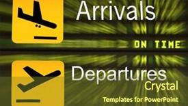  Presentation with departure board - Presentation theme having arrival departure flight board background and a tawny brown colored foreground