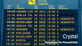  Presentation with information - Presentation design featuring arrival information flight board background and a navy blue colored foreground