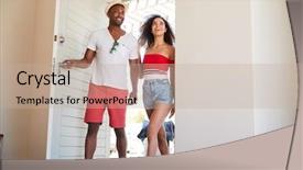  Presentation with vehicle rental and sharing - Amazing presentation theme having arriving at summer vacation rental backdrop and a mint green colored foreground