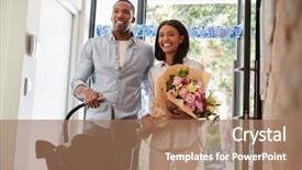  Presentation with new parents at home baby - Colorful presentation theme enhanced with arriving home with newborn baby backdrop and a coral colored foreground