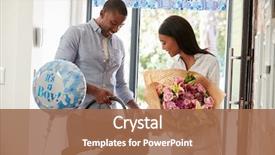  Presentation with new parents at home baby - Audience pleasing presentation design consisting of arriving home with newborn baby backdrop and a coral colored foreground