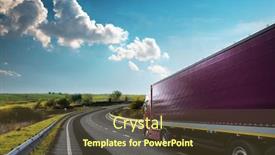  Presentation with rural road - Audience pleasing presentation consisting of arriving-white-truck backdrop and a tawny brown colored foreground