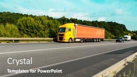  Presentation with rural - Slide set enhanced with arriving-white-truck background and a gray colored foreground