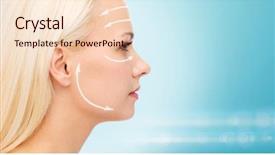  Presentation with health money insurance concept - Presentation theme featuring lifting arrow - health and beauty concept background and a lemonade colored foreground