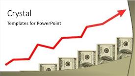  Presentation with money - Presentation theme having arrow and money staircase isolated background and a white colored foreground