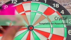  Presentation with automobile driver hand hold steering - Presentation theme featuring arrow and throwing to dart background and a  colored foreground