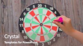  Presentation with automobile driver hand hold steering - Cool new presentation design with arrow and throwing to dart backdrop and a  colored foreground