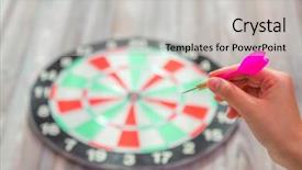  Presentation with automobile driver hand hold steering - Cool new theme with arrow and throwing to dart backdrop and a  colored foreground