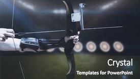  Presentation with football lights - Cool new theme with arrow events - close up of someone practising backdrop and a dark gray colored foreground