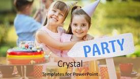  Presentation with cute birthday - Cool new presentation with arrow events - cute little girls on birthday backdrop and a coral colored foreground