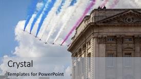  Presentation with june - Colorful PPT theme enhanced with arrow events - image of an air show backdrop and a light gray colored foreground