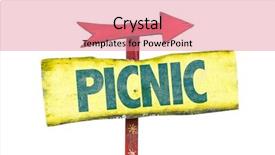  Presentation with picnic - Presentation having arrow events - picnic sign isolated on white background and a coral colored foreground