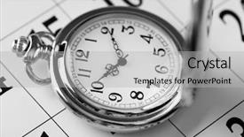  Presentation with page - Presentation theme featuring arrow events - vintage silver pocket watch laying background and a light gray colored foreground