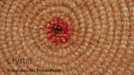  Presentation with goal - PPT theme enhanced with arrow-in-the-center background and a red colored foreground