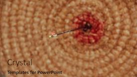  Presentation with goal - Presentation theme with arrow-in-the-center background and a coral colored foreground