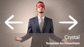  Presentation with eye desieases - Cool new theme with arrow lot - covered eye businessman choosing backdrop and a  colored foreground