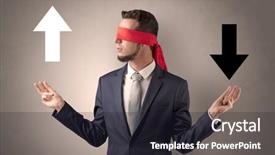  Presentation with eye - Beautiful presentation featuring arrow lot - covered eye businessman choosing backdrop and a  colored foreground