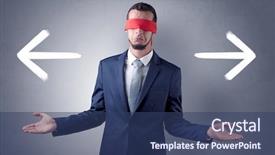  Presentation with weeping eye - Beautiful presentation featuring arrow lot - covered eye businessman choosing backdrop and a  colored foreground