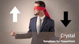  Presentation with bionic eye - Presentation theme consisting of arrow lot - covered eye businessman choosing background and a  colored foreground