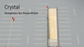  Presentation with parking lot - Presentation theme enhanced with arrow lot - upper level of a parking background and a light gray colored foreground