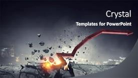  Presentation with growth - Presentation design enhanced with arrow-of-growth-concept-mixed background and a  colored foreground