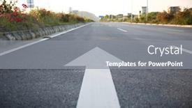 Presentation with asphalt - Presentation design having arrow-painted-on-the-asphalt background and a gray colored foreground