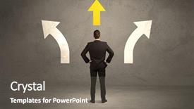  Presentation with urban - Slide deck enhanced with arrow pointing in the right background and a gray colored foreground