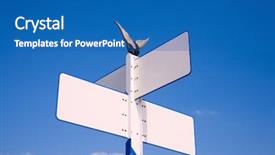  Presentation with direction - Colorful PPT layouts enhanced with arrow road sky - direction post backdrop and a teal colored foreground