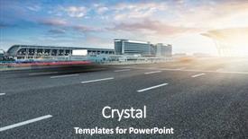  Presentation with city street - Theme consisting of arrow road sky - empty street city in china background and a dark gray colored foreground