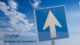  Presentation with bright white - Presentation theme featuring arrow sign against bright blue background and a teal colored foreground