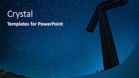  Presentation with night stars - PPT layouts featuring arrow-silhouette-under-stars background and a navy blue colored foreground