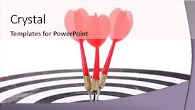  Presentation with target - Slides featuring darts isolated on white background and a sky blue colored foreground