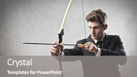  Presentation with bamboo drawing - Audience pleasing PPT layouts consisting of tartget business - young businessman drawing a bow backdrop and a gray colored foreground