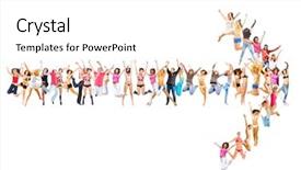  Presentation with groups - Theme with arrow team - many colleagues isolated groups background and a white colored foreground