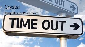  Presentation with direction - Presentation featuring road timeline - time out direction sign background and a teal colored foreground