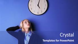  Presentation with woman in under wear - Presentation featuring career timeline - young attractive woman background and a ocean colored foreground