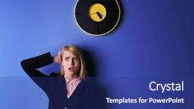  Presentation with clock - Theme having career timeline - young attractive woman background and a  colored foreground