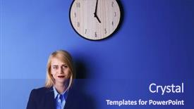  Presentation with clock - Cool new slides with career timeline - young attractive woman backdrop and a  colored foreground
