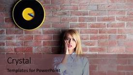  Presentation with brick wall - Beautiful PPT theme featuring career timeline - young attractive woman backdrop and a tawny brown colored foreground