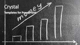  Presentation with chalk board - PPT theme consisting of arrows up - business creativity rising bar graph background and a dark gray colored foreground