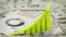  Presentation with electric scooter graph - Theme featuring arrows up - graph with dollar background and a mint green colored foreground