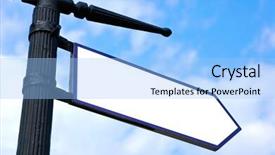  Presentation with pointer - Presentation theme having arrowhead - arrow pointer on a pole background and a light blue colored foreground